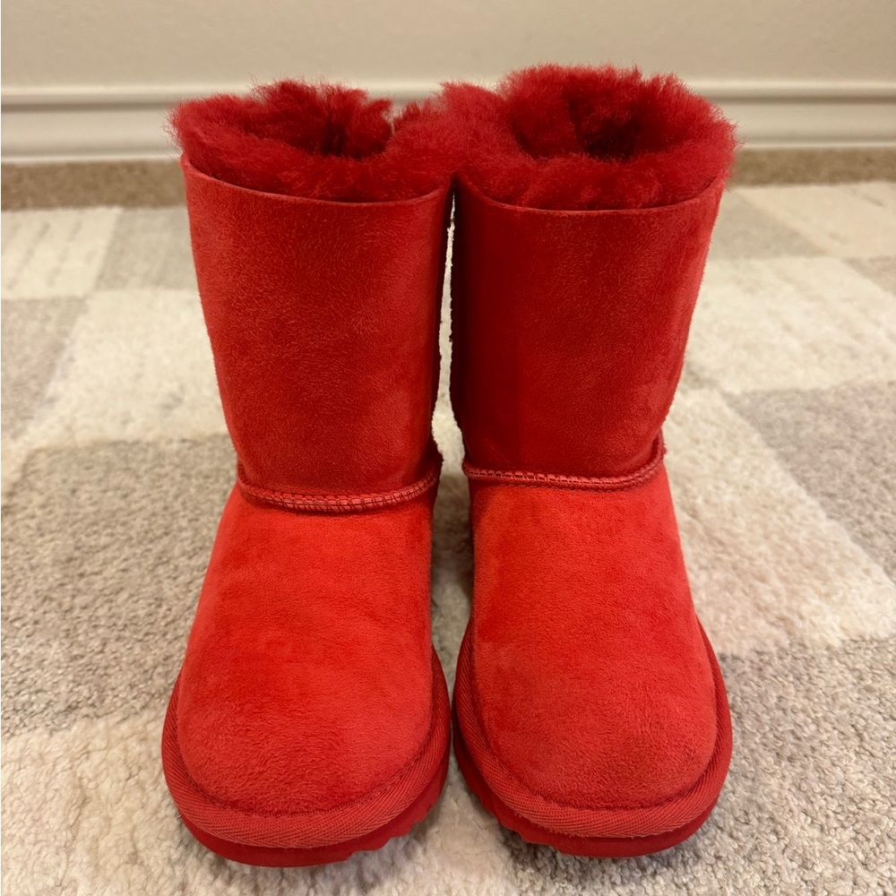 UGG Boots Red Suede with Bows Girl’s